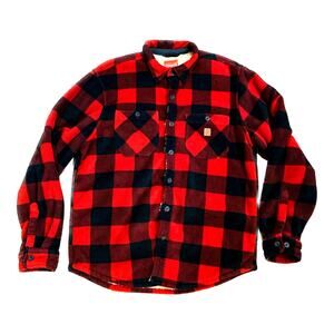 Coleman Sherpa Lined Jacket Mens Jacket Large Buffalo Plaid Button Pockets 2019